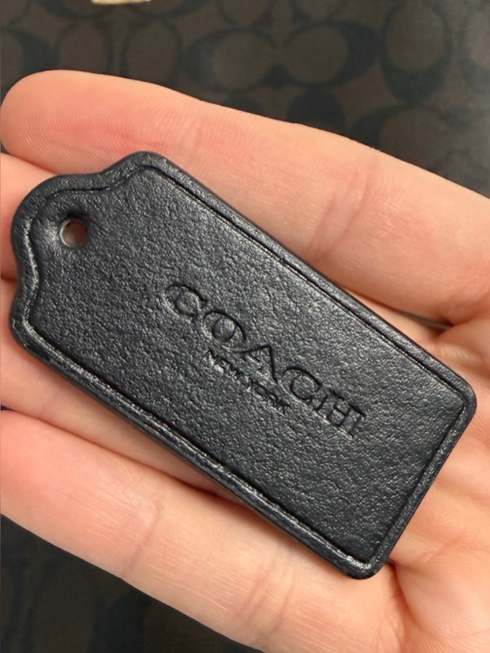 Coach Black Leather Hangtag Bag Charm Replacement